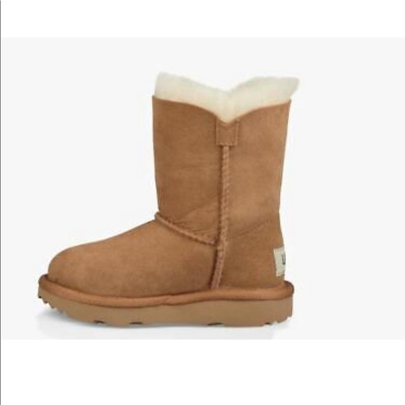TODDLER UGG BOOT BAILEY BUTTON II CHESTNUT ORIG WATER RESISTANT - Picture 3 of 8
